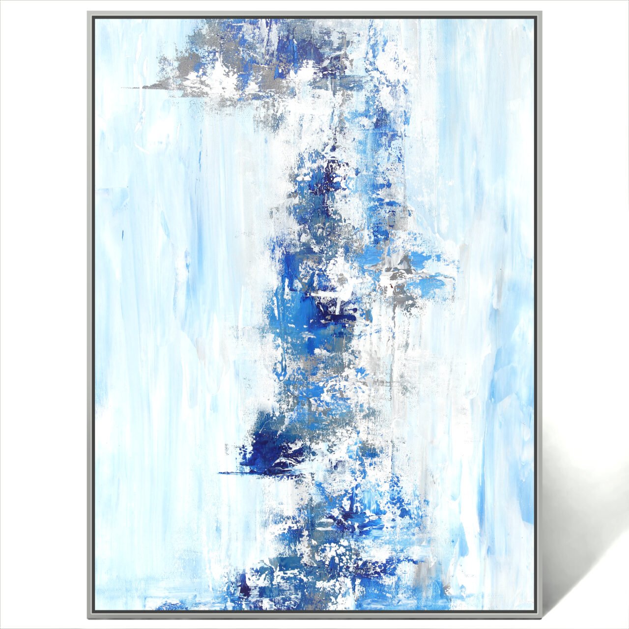 Minimalist Artwork Blue And White Abstract Canvas Painting