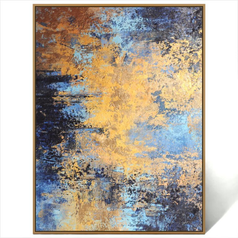 Oversized Blue And Gold Artwork