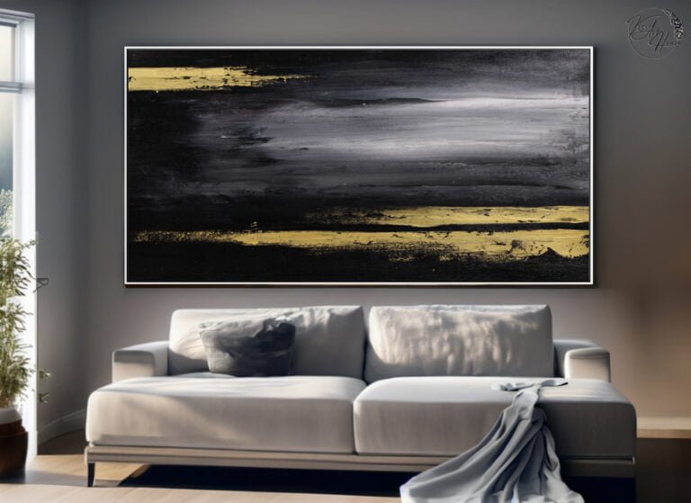 black gold canvas art