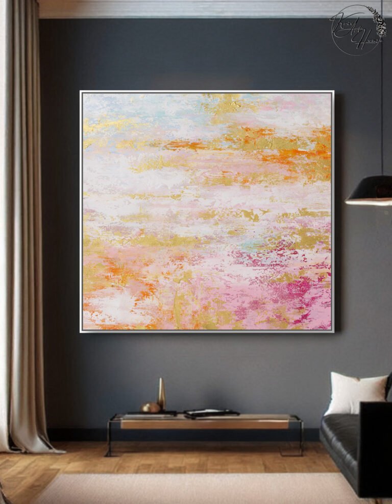 orange wall art painting