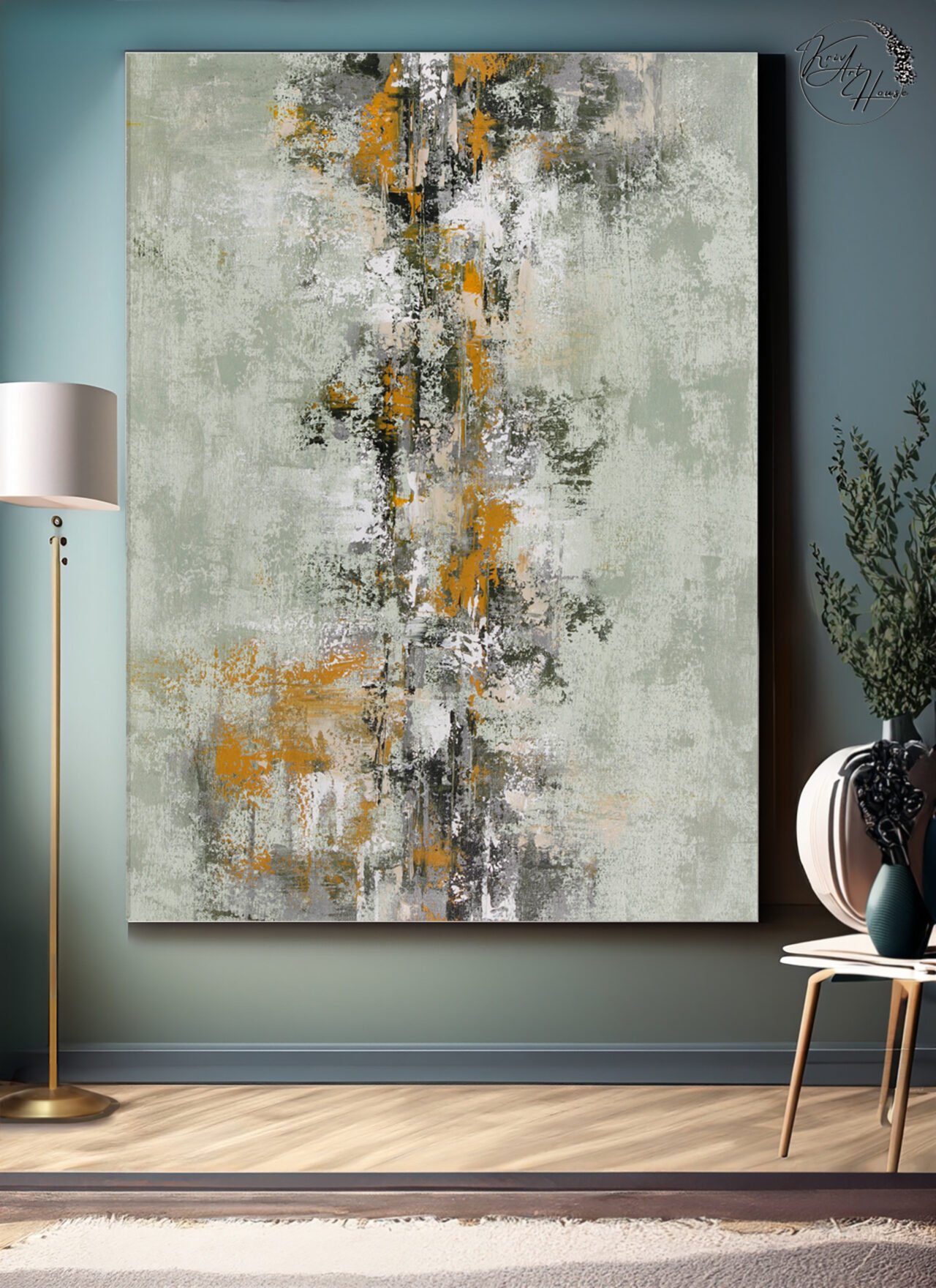 abstract beige wall painting