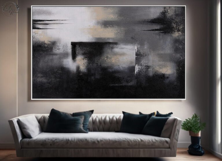 black abstract painting