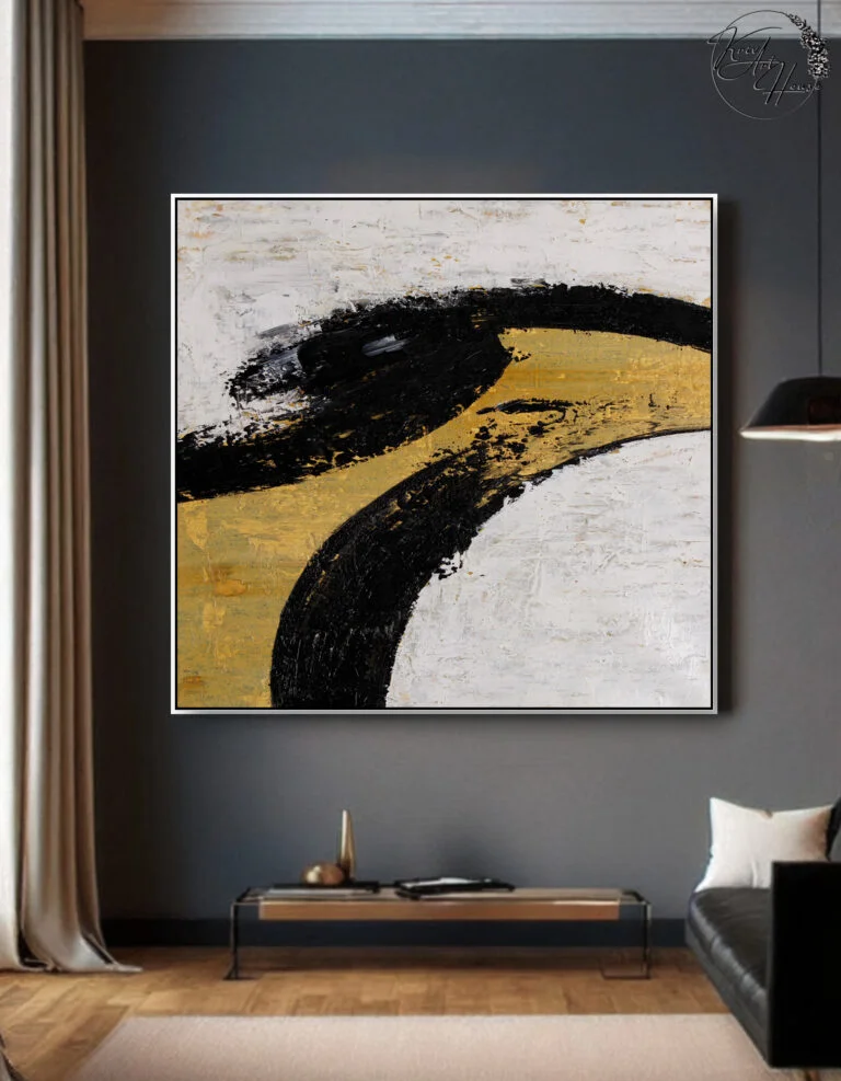 abstract black gold wall art