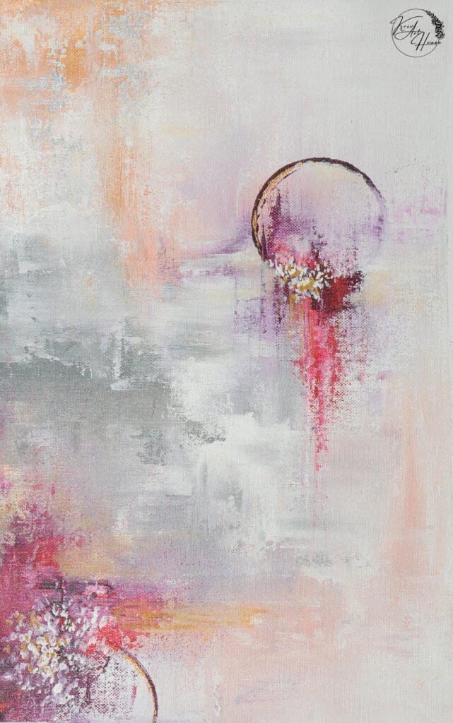 pink abstract painting