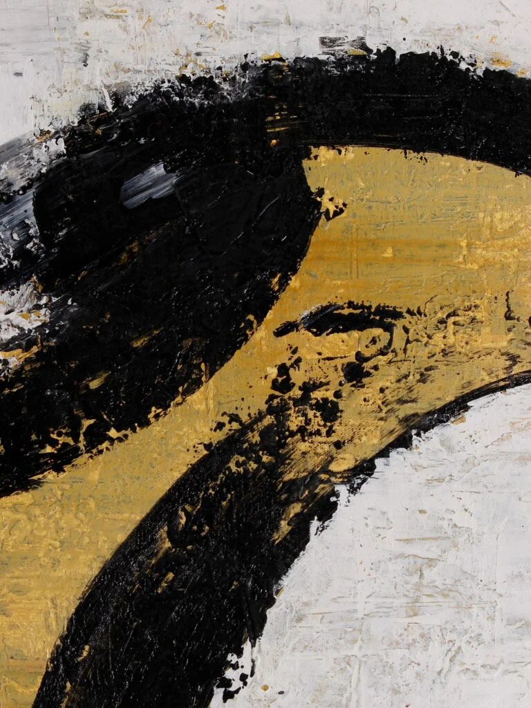 abstract black gold painting