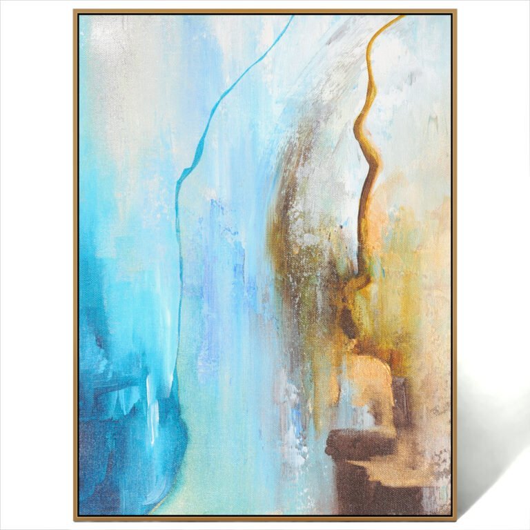 modern blue gold wall art