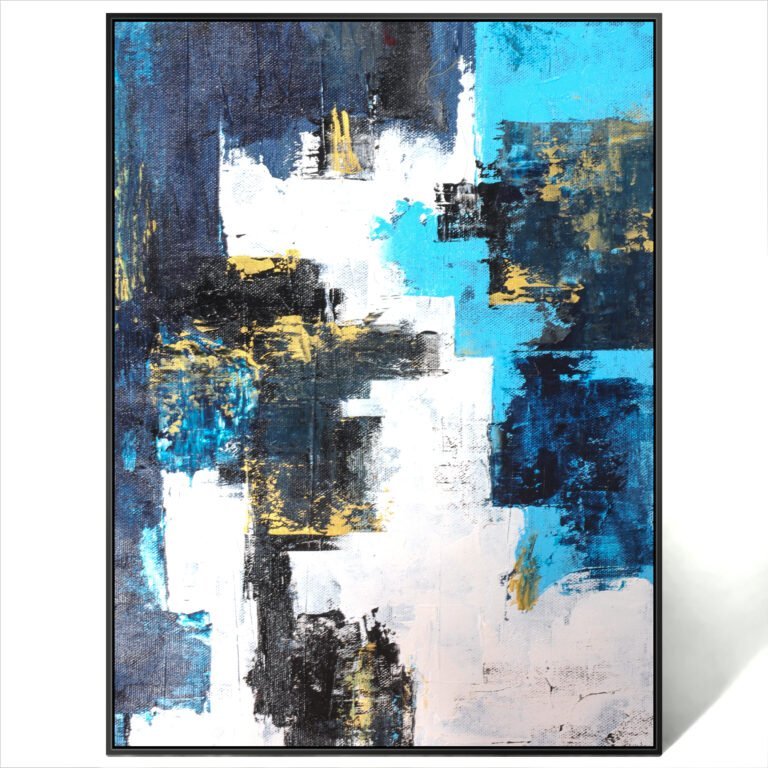 abstract blue gold black art