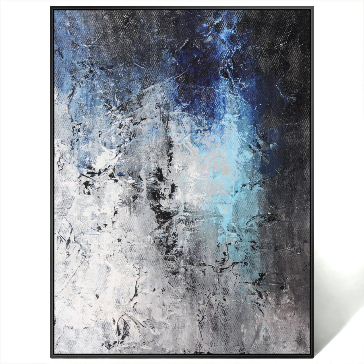 Abstract Grey And Blue Wall Art Canvas Painting For Room Wall Decoration