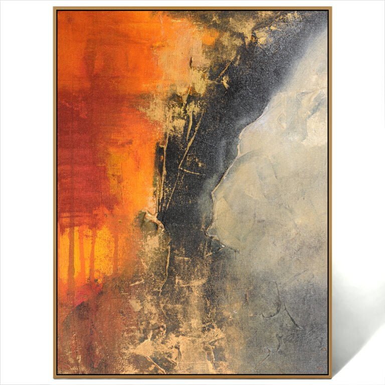 abstract orange and black painting