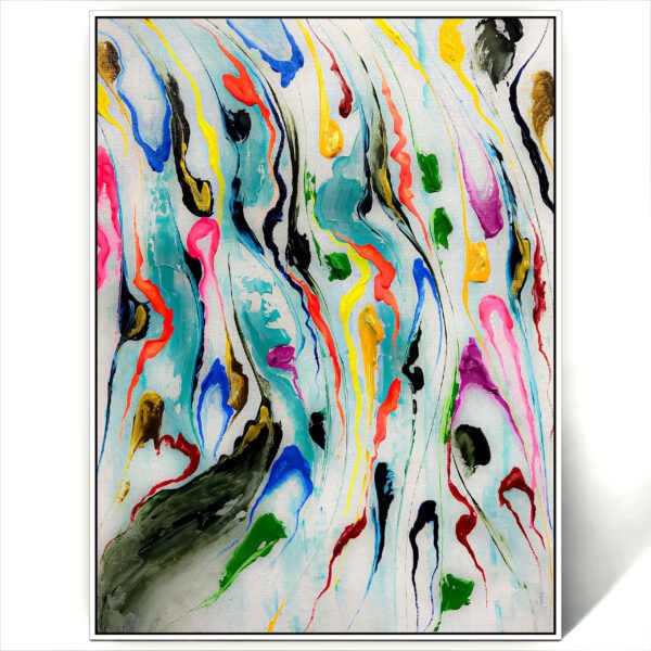 abstract colorful line art painting canvas