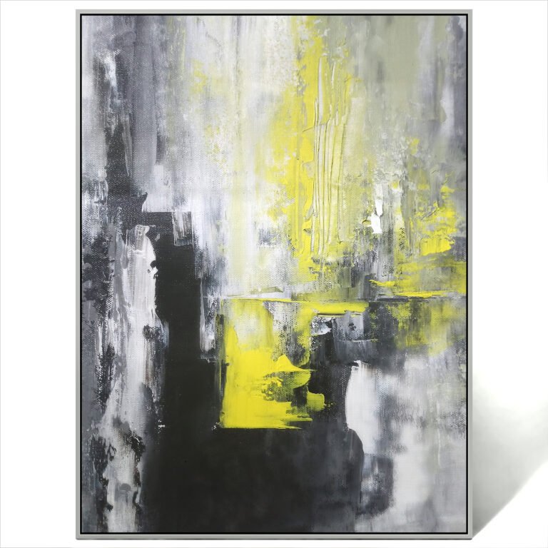 Abstract Yellow Black Painting