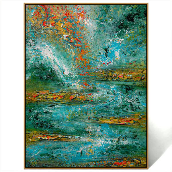 texture waterfall art painting canvas