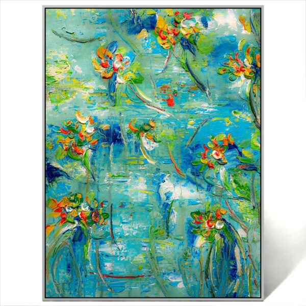 abstract floral art painting canvas