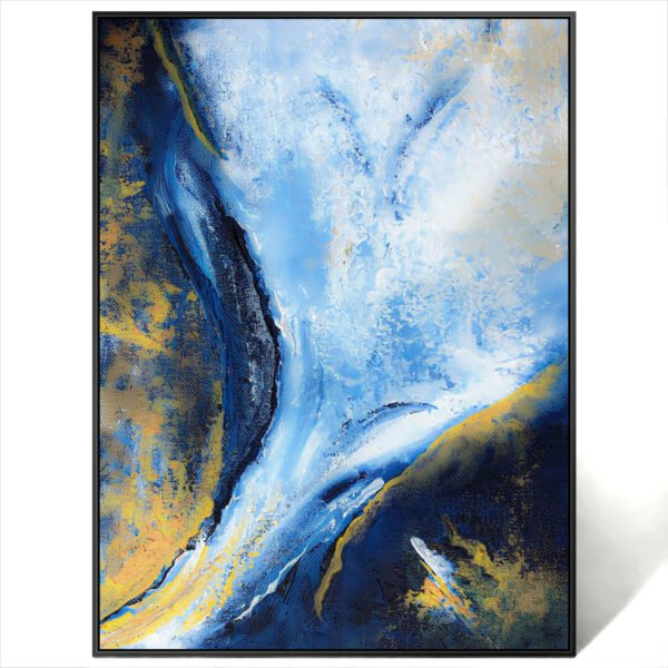 abstract blue and gold painting