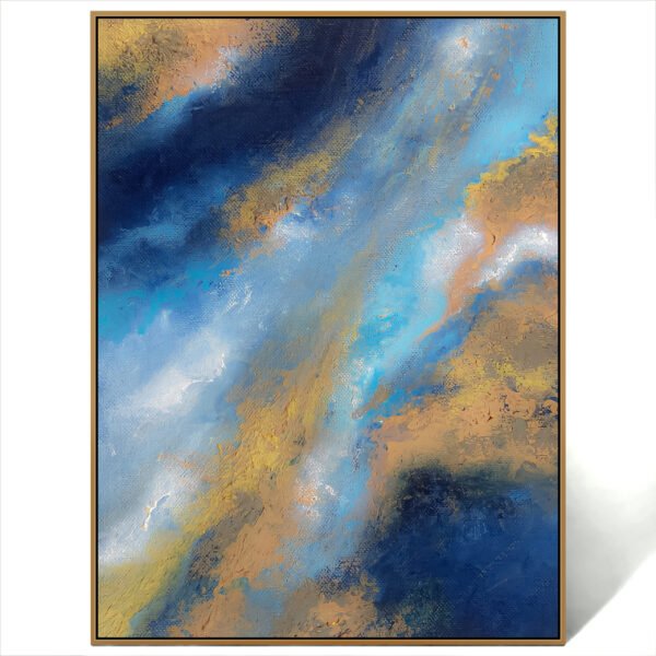 abstract blue gold painting