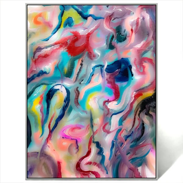 abstract colorful water flow painting canvas