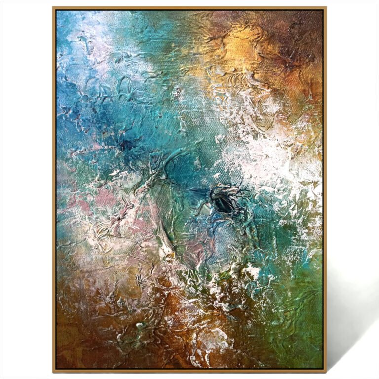 Texture blue gold art painting