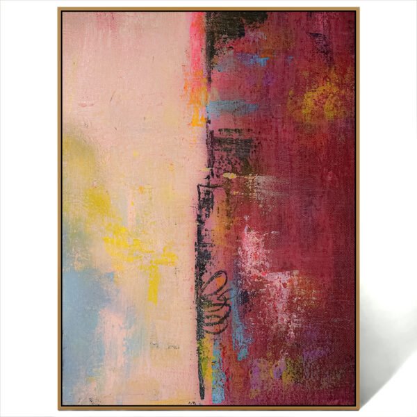 abstract red yellow art painting