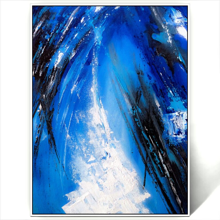 abstract blue wall art