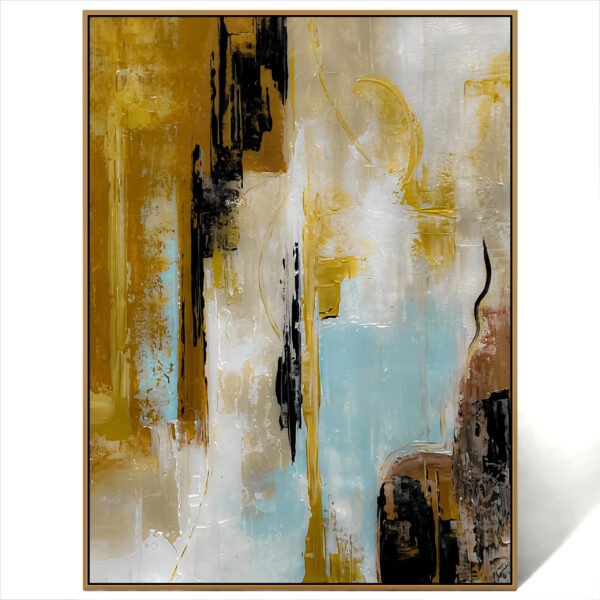 abstract gold black painting