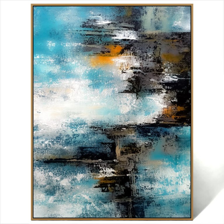 Abstract black blue painting