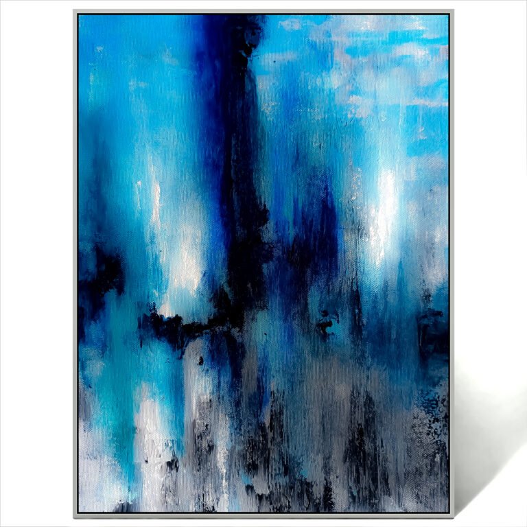 Abstract blue waves painting