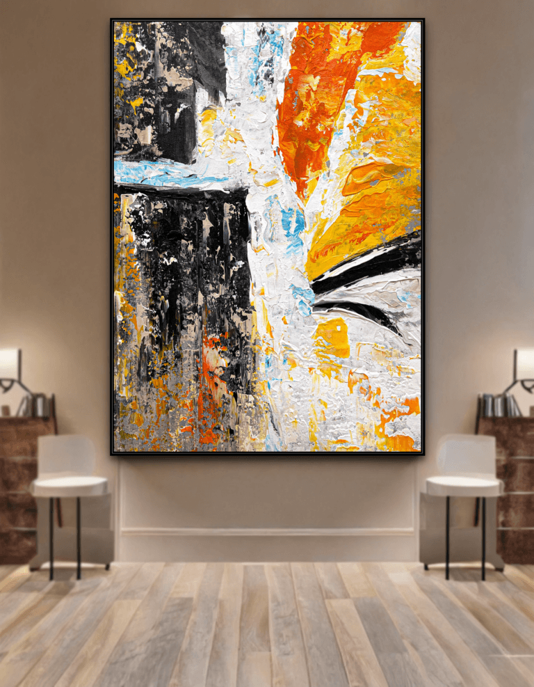 abstract heavy texture wall art