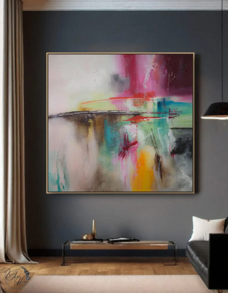 Painting abstract on canvas