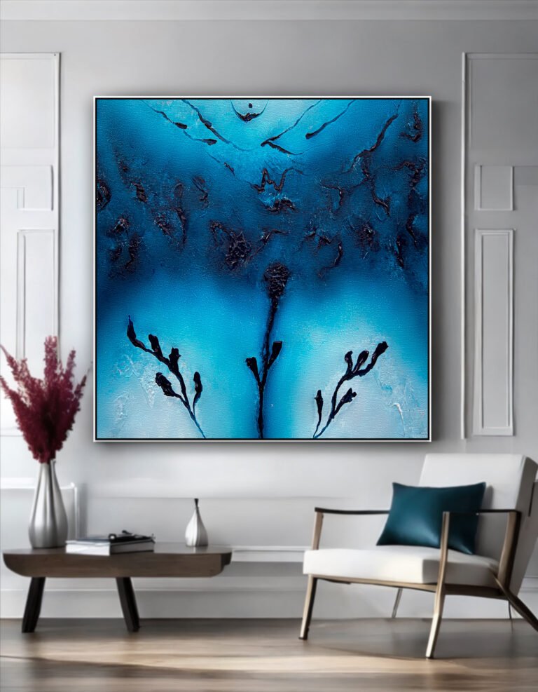 blue abstract painting