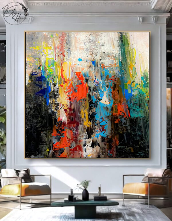 oversized abstract painting on canvas