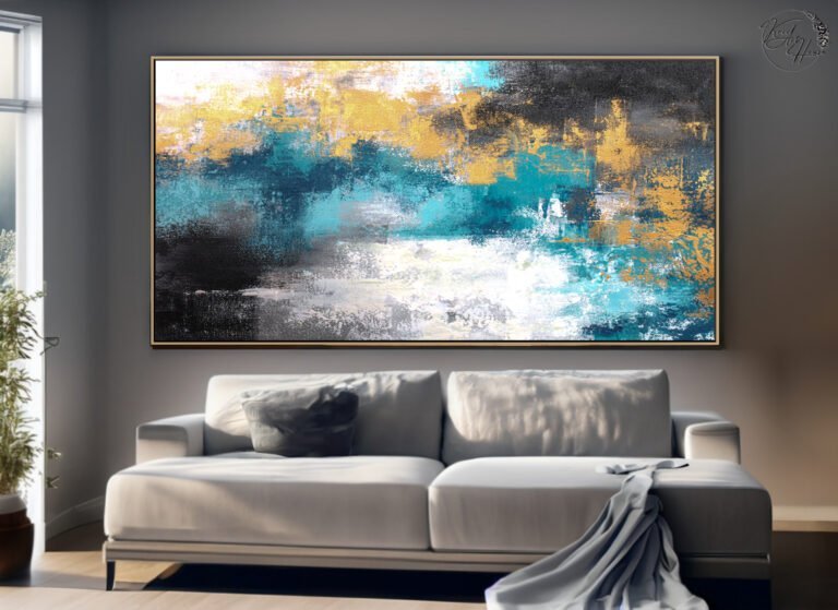 Painting abstract on canvas