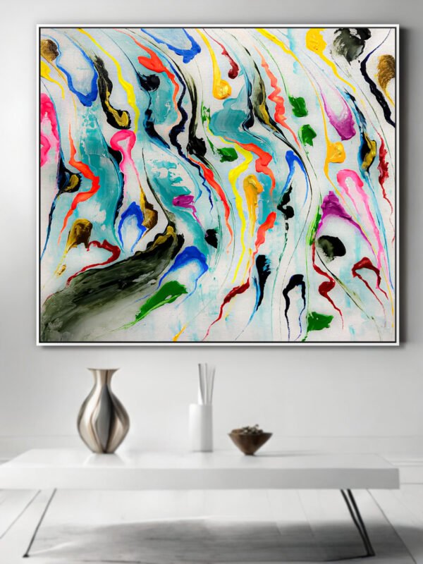 abstract colorful line art painting