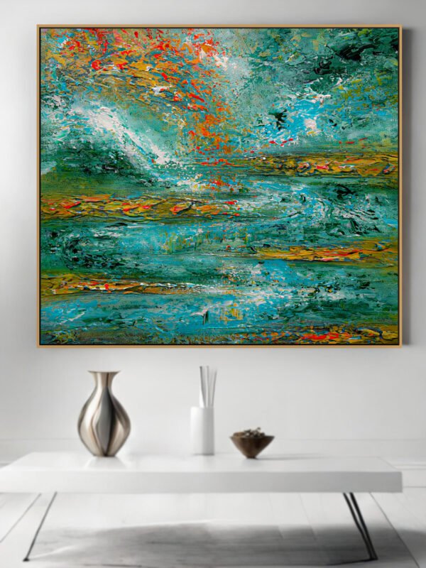 abstract waterfall painting