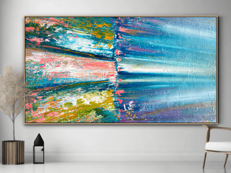 abstract blue wall art