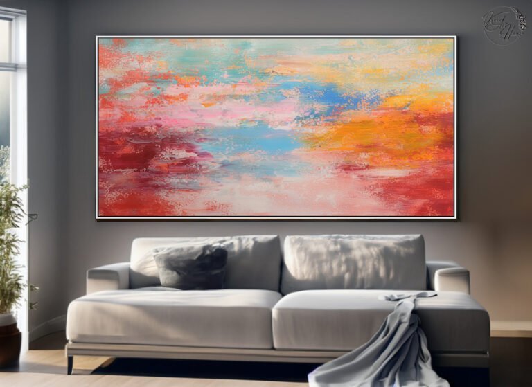 Painting abstract on canvas