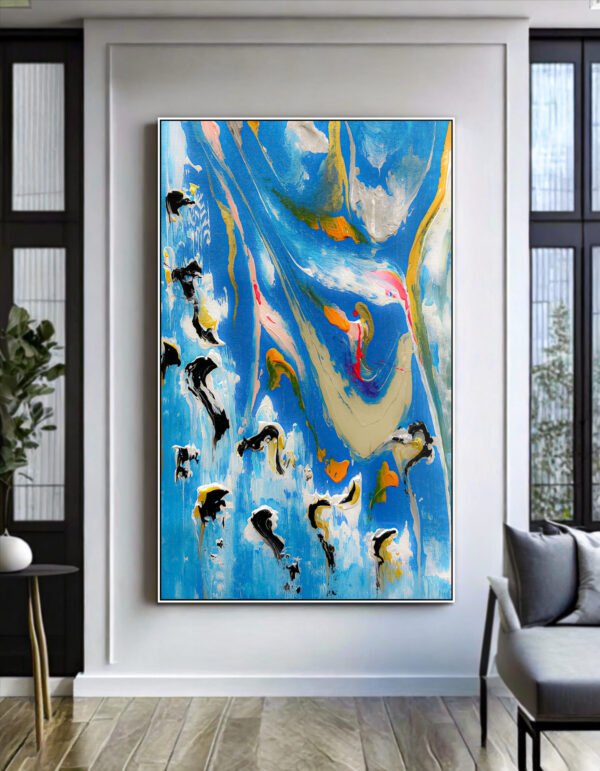 abstract blue texture art painting