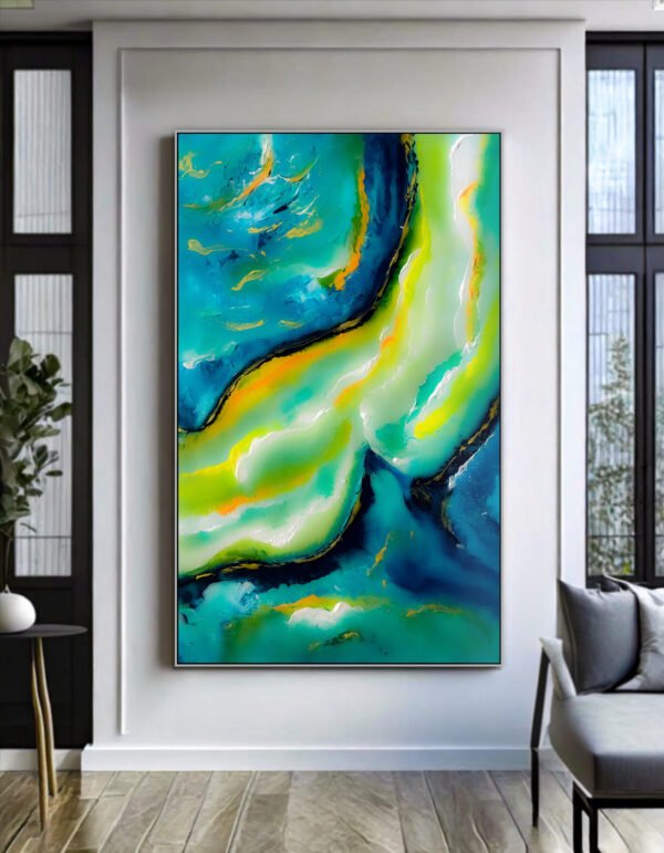 abstract river water flow art painting