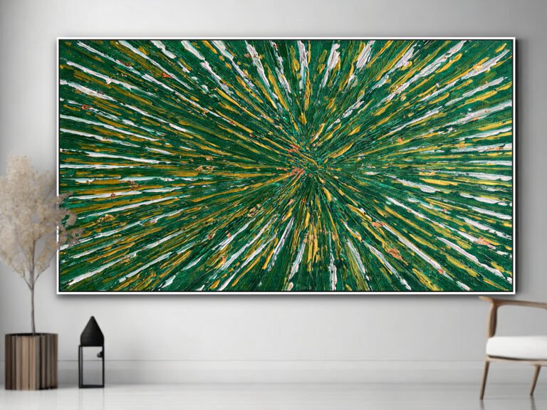 green textured wall art