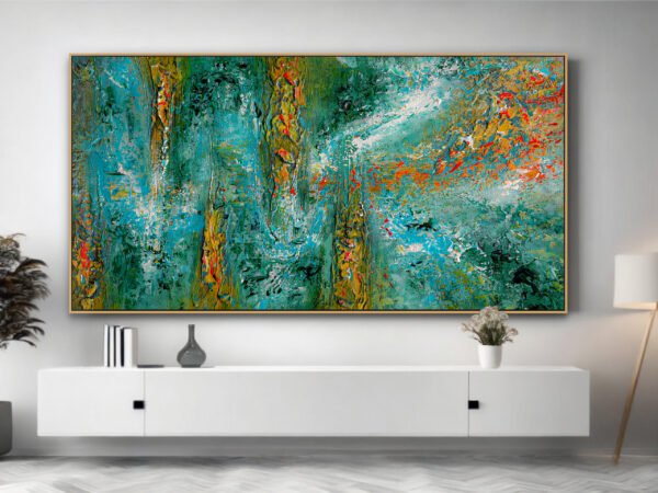 abstract waterfall wall art