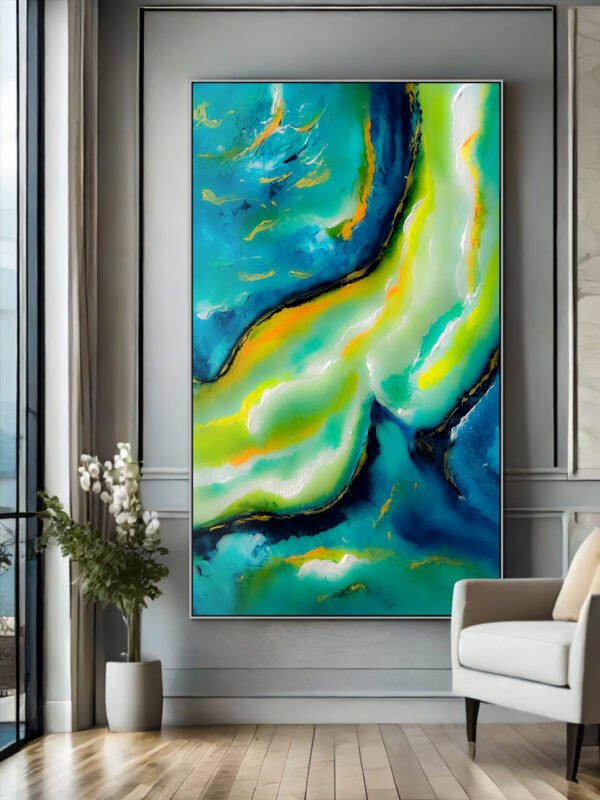 large canvas blue painting