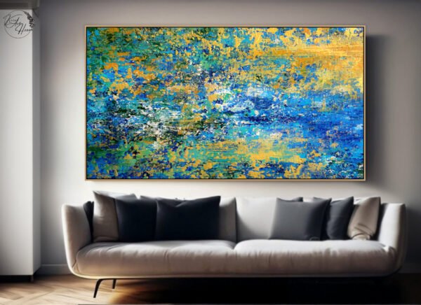 large abstract painting loving couple