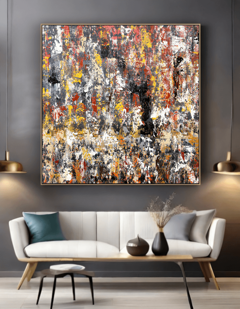 Painting abstract on canvas