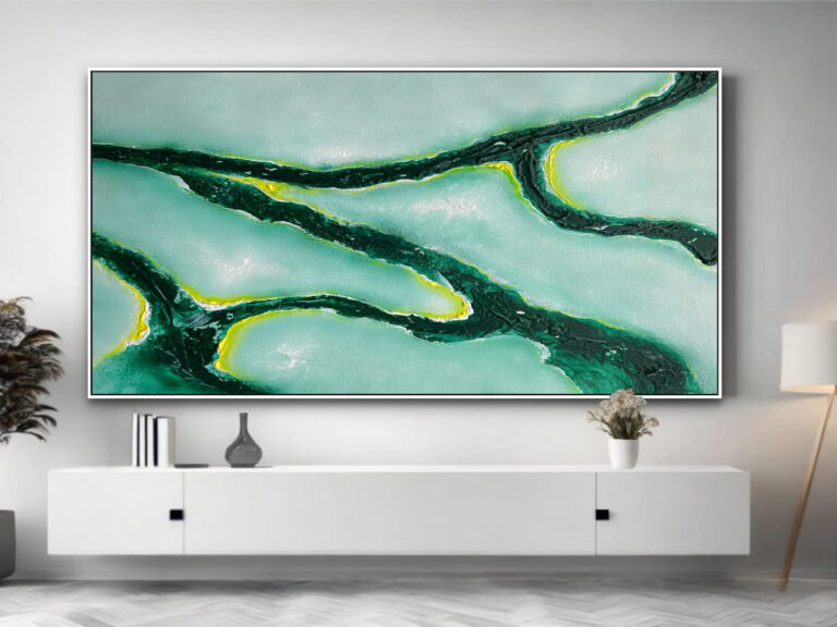 green abstract painting