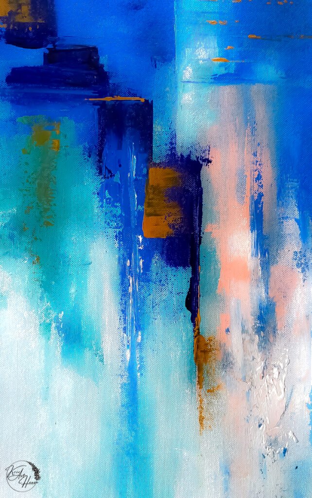 abstract painting on canvas blue