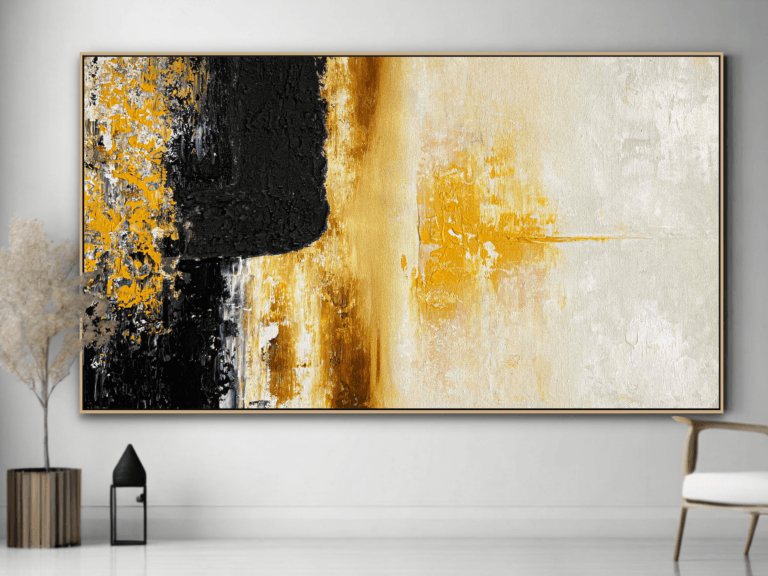 Painting abstract on canvas